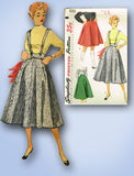 1950s Vintage Simplicity Sewing Pattern 1013 Uncut Misses Skirt Size 25 Waist