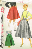 1950s Vintage Simplicity Sewing Pattern 1013 Uncut Misses Skirt Size 25 Waist