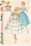 1950s Vintage Simplicity Sewing Pattern 1014 Teen Misses Prom Dress Size 12 30B