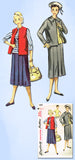 1950s Vintage Simplicity Sewing Pattern 1015 Uncut Junior Misses Suit Sz 30 B