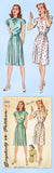 1940s Original Vintage Simplicity Pattern 1016 Simple Uncut Misses Dress Sz 30 B