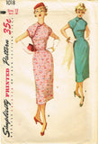 1950s Vintage Simplicity Sewing Pattern 1018 Misses Cheongsam Dress Sz 12 -Vintage4me2