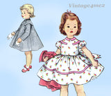 1950s Vintage Simplicity Sewing Pattern 1021 Toddler Girls Dress & Coat Sz 2