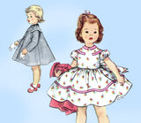 1950s Vintage Simplicity Sewing Pattern 1021 Toddler Girls Dress & Coat Sz 2