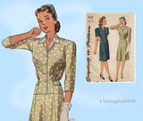 Simplicity 1025: 1940s Classic WWII Misses Suit Size 36 B Vintage Sewing Pattern