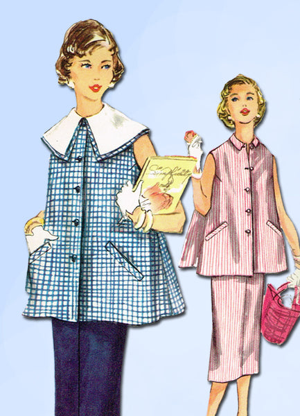 1950s Vintage Simplicity Sewing Pattern 1026 Uncut Misses Maternity Suit Size 12