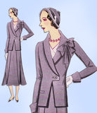 1930s Vintage Simplicity Sewing Pattern 1027 Uncut Plus Size Womens Suit Sz 46 B