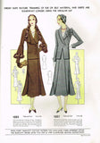 1930s Vintage Simplicity Sewing Pattern 1027 Uncut Plus Size Womens Suit Sz 46 B