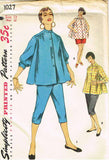 1950s Vintage Simplicity Sewing Pattern 1027 Misses Peddle Pushers & Blouse 30 B