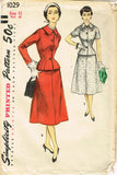 1950s Vintage Simplicity Sewing Pattern 1029 Uncut Misses Peplum Suit Size 12