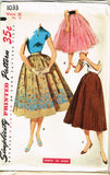 1950s Vintage Simplicity Sewing Pattern 1033 Uncut Easy Misses Skirt Set Sz 24 W
