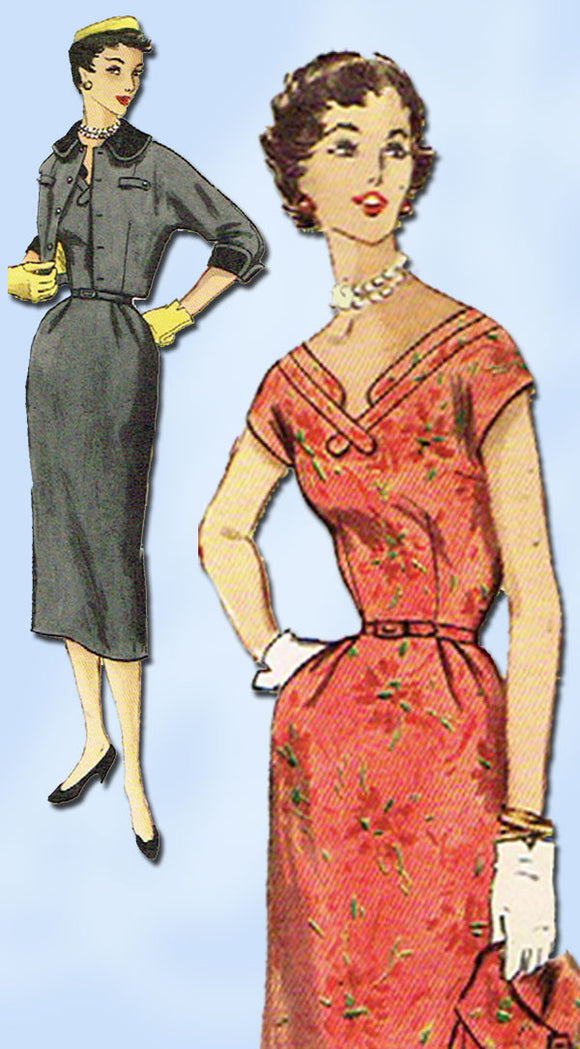 1950s Vintage Misses Dress & Jacket Uncut 1955 Simplicity Sewing Pattern Size 12