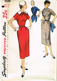 1950s Vintage Simplicity Sewing Pattern 1039 Uncut Misses Slender Dress Size 32B