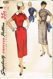 1950s Vintage Simplicity Sewing Pattern 1039 Uncut Misses Slender Dress Size 30B