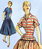 1950s Vintage Simplicity Sewing Pattern 1040 Uncut Misses Drop Waist Dress 34B