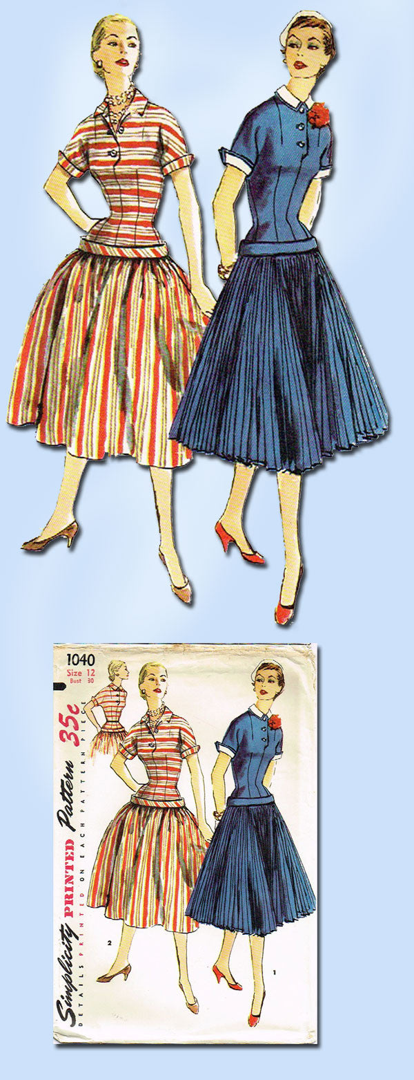 1950s Vintage Simplicity Sewing Pattern 1040 Uncut Misses Drop Waist D Vintage4me2 1950s Vintage Simplicity Sewing Pattern 1040 Uncut Misses Drop Waist D Vintage4me2