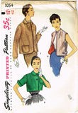 1950s Vintage Simplicity Sewing Pattern 1054 Uncut Misses Jacket Set Size 12 30B -Vintage4me2