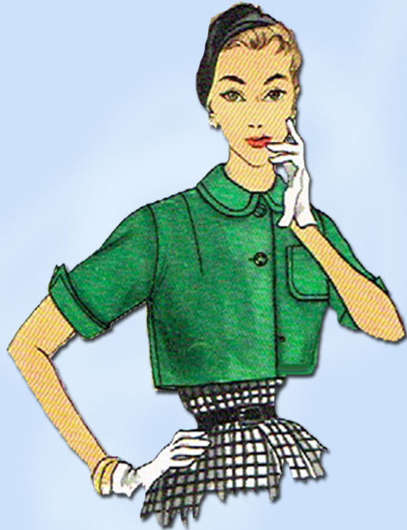 1950s Vintage Simplicity Sewing Pattern 1054 Uncut Misses Jacket Set Size 12 30B -Vintage4me2