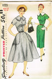 1950s Vintage Simplicity Sewing Pattern 1055 Uncut Misses Street Dress Sz 12 30B