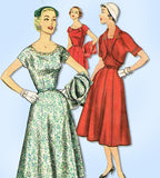 1950s Vintage Simplicity Sewing Pattern 1062 Misses Dress & Jacket Size Sz 32 B - Vintage4me2