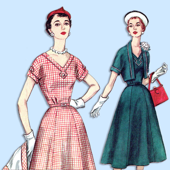 1950s Original Vintage Simplicity Pattern 1064 Uncut Plus Size Dress Size 41 B