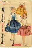 1950s Vintage Simplicity Sewing Pattern 1067 Uncut Simple Girls Skirt Size 7