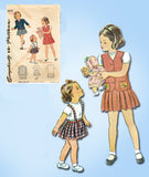 Simplicity 1070: 1940s WWII Uncut Toddler Girls Suit Sz 2 Vintage Sewing Pattern