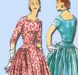 1950s Vintage Simplicity Sewing Pattern 1073 Misses Cocktail Dress Size 12 Uncut