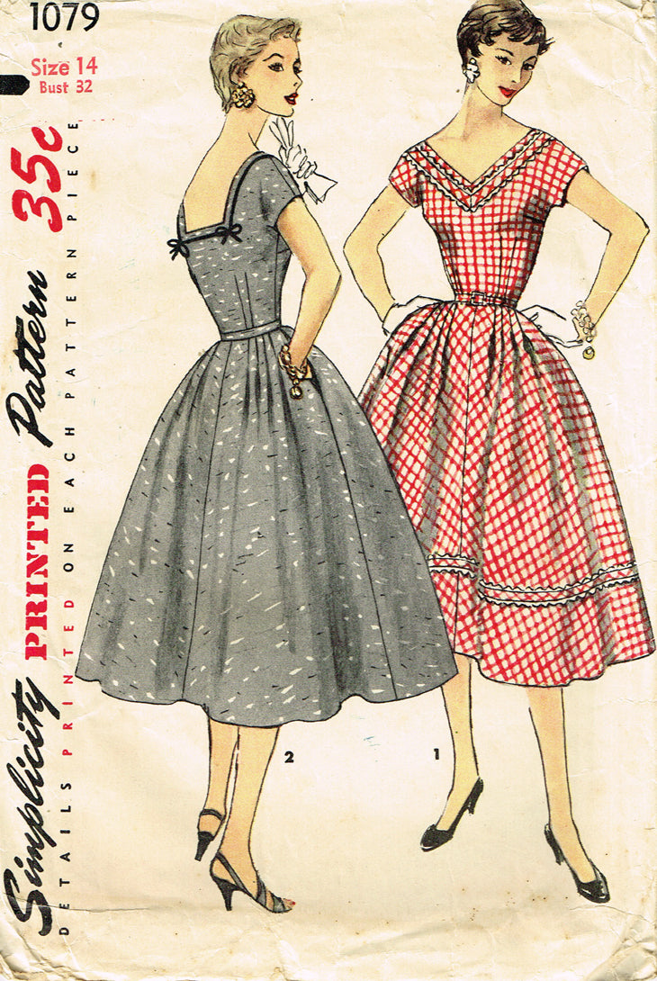 vintage off the shoulder dress pattern 1950s Original Vintage Simplicity Pattern 1079 Misses Cocktail Dress –  Vintage4me2