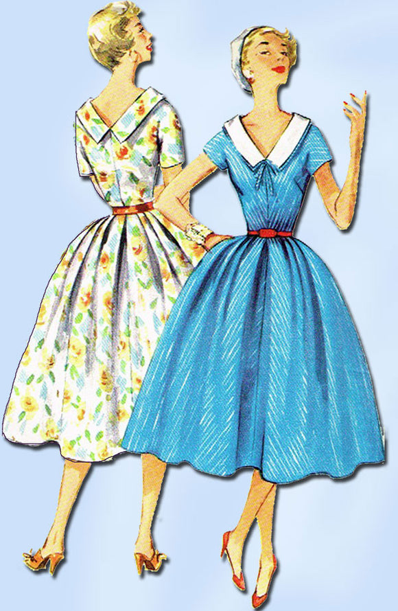 1950s Vintage Simplicity Sewing Pattern 1081 Uncut Misses Rockabilly Dress 32B