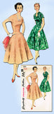 1950s Vintage Simplicity Sewing Pattern 1091 Misses Drop Waist Dress Size 16 FF