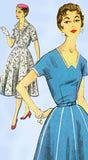 1950s Vintage Misses Cocktail Dress Uncut 1955 Simplicity Sewing Pattern Size 16