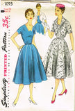 1950s Vintage Simplicity Sewing Pattern 1093 Uncut Misses Dress & Jacket Size 14