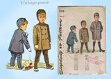 1940s Vintage Simplicity Sewing Pattern 1098 Toddler Boys Coat & Hat Size 6