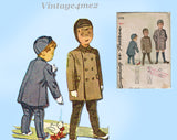 1940s Vintage Simplicity Sewing Pattern 1098 Toddler Boys Coat & Hat Size 6