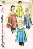 1950s Vintage Simplicity Sewing Pattern 1100 Uncut Misses Maternity Top Size 14
