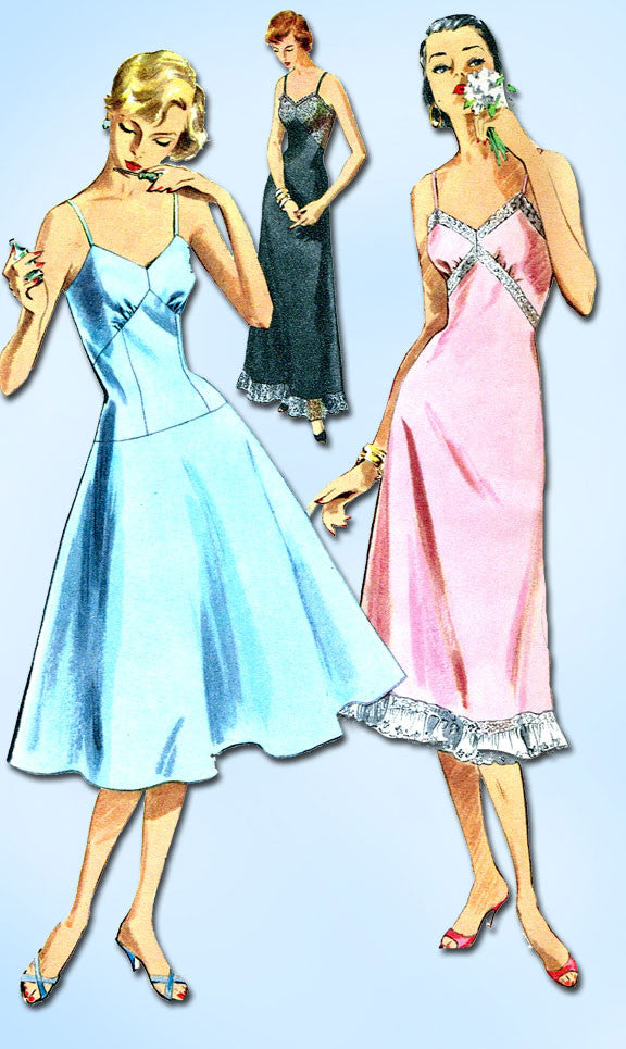 1950s Vintage Simplicity Sewing Pattern 1101 Uncut Misses Slip Set Size 14 32B