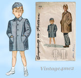 1940s Vintage Simplicity Sewing Pattern 1101 Toddler Boys Coat & Hat Size 6