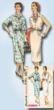1950s Vintage Simplicity Sewing Pattern 1114 Misses Simple Day Dress Size 16 34B