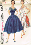 1950s Original Vintage Simplicity Pattern 1116 Uncut Misses Cocktail Dress Sz 14