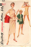 1950s Vintage Simplicity Sewing Pattern 1124 FF Misses Skirt Blouse Shorts Sz 16