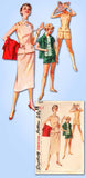 1950s Vintage Simplicity Sewing Pattern 1124 FF Misses Skirt Blouse Shorts Sz 16