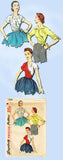 1950s Original Vintage Simplicity Pattern 1129 Misses Wrap Around Blouse Sz 32 Bust