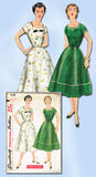 1950s Vintage Simplicity Sewing Pattern 1136 Uncut Misses' Street Dress Size 37B