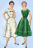 1950s Vintage Simplicity Sewing Pattern 1136 Uncut Misses' Simple Day Dress 35 B
