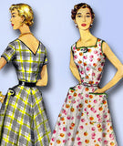 1950s Vintage Simplicity Sewing Pattern 1139 Uncut Misses' Day Dress Size 18.5