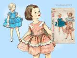 Simplicity 1147: 1950s Toddler Girls Pinafore Dress Sz 4 Vintage Sewing Pattern