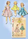 1950s Vintage Simplicity Sewing Pattern 1148 Uncut Girls Party Dress Size 6 24B
