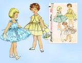 1950s Vintage Simplicity Sewing Pattern 1149 Baby Girls Dress & Topper Size 1