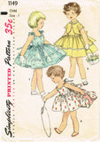 1950s Vintage Simplicity Sewing Pattern 1149 Baby Girls Dress & Topper Size 1